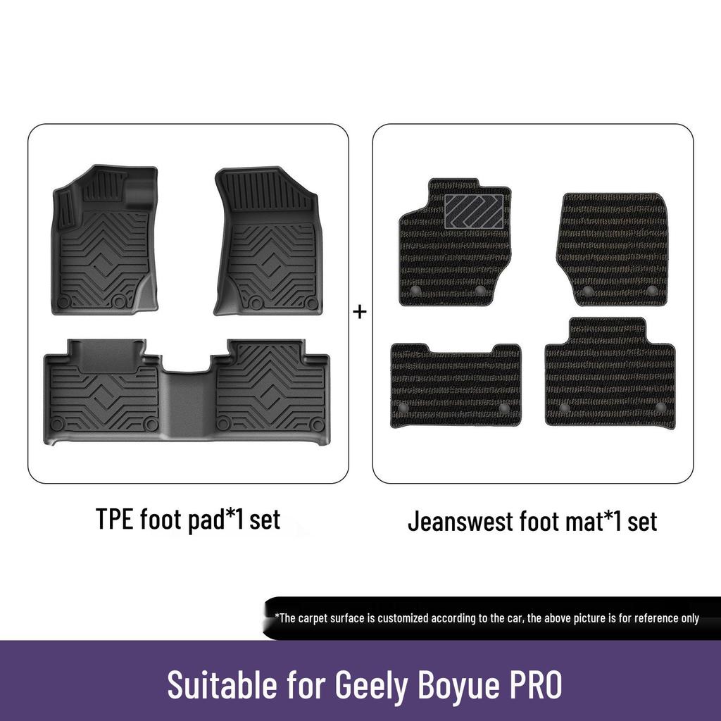 Geely Boyue X 22 Model Custom TPE Floor Mats - Durable, Eco-Friendly, 3D All-Weather Design