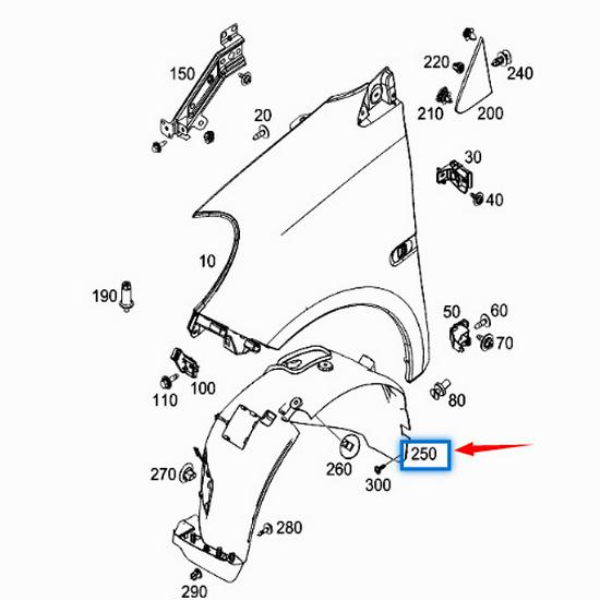 Mercedes-Benz Smart 453 Fender Liner Replacement: Parts 4536907300, 4536907400.