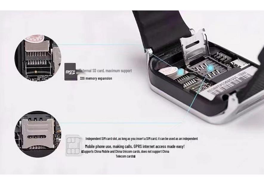 Touchscreen Bluetooth Smartwatch with SIM Card Slot, Phone Locator, and Student-Friendly Design for Kids and Adults