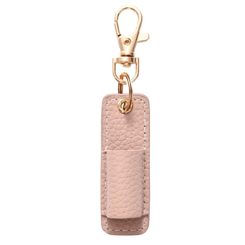 Portable Pu Leather Lanyard Pen Holder Necklace Style With Keychain Pen Case Pen Pouch Wear-Resistant Durable Pen Clip Key Chain
