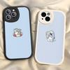 Cute anime Shark Leather Phone Case For iPhone 16 15 14 17 Pro Max 11 12 Mini Plus Soft Shell