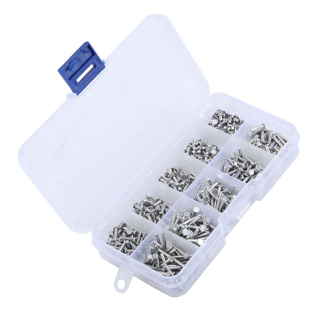 500pcs M2 Flat Head Aluminum Rivets Flat Head Solid Rivet 3mm 18mm Length