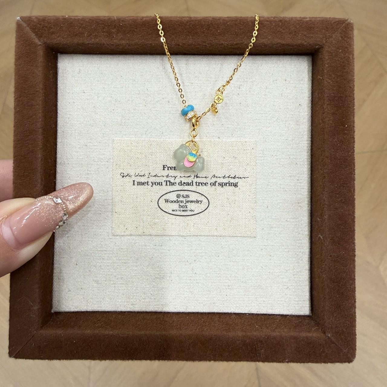 Hetian Jade s925 Silver Clavicle Chain Pendant Necklace for Women