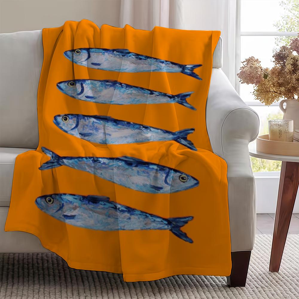 Blanket Throw Super Paintingjpg Cosy Plush Art Living Room Sofa Sardines Couch Childish Birthday Gifts