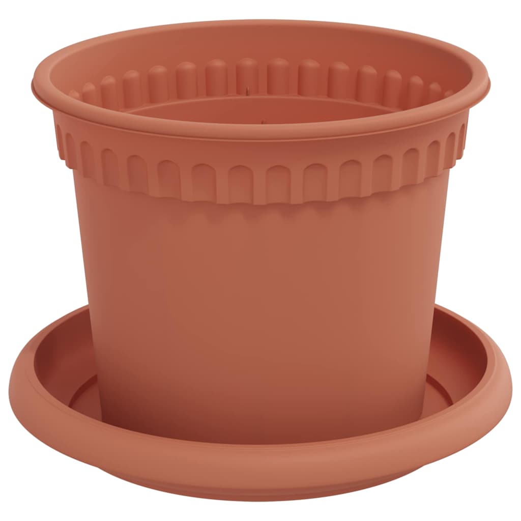 Flower Pots 6 Pcs Terracotta Red Ø 12.5 X 10 Cm Plastic