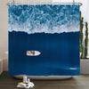 Sailboat Waterproof Bathroom Shower Curtains Sea Navigation Bath Curtains 3d Printing With Hooks 180*180cm Washable Cloth