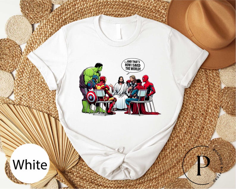 Religious Heroes unisex T-Shirt, And That s How I Saved The World Jesus And Superheroes unisex T-Shirt S