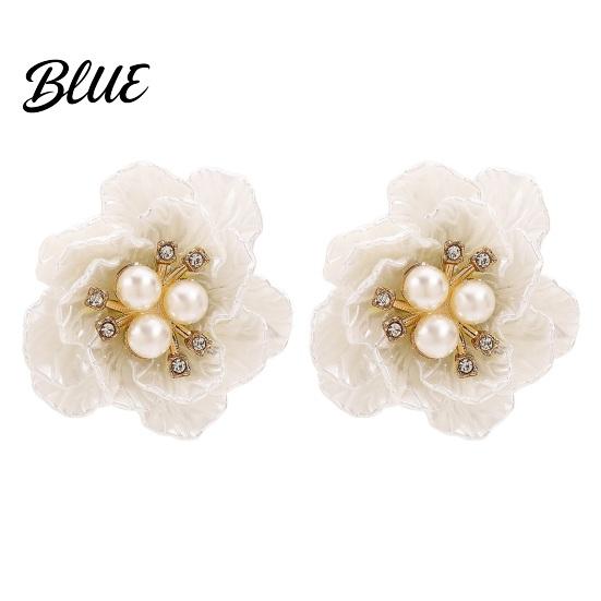 Fade-resistant Necklace Camellia Faux Pearl Choker Retro Flower Beaded Elegant