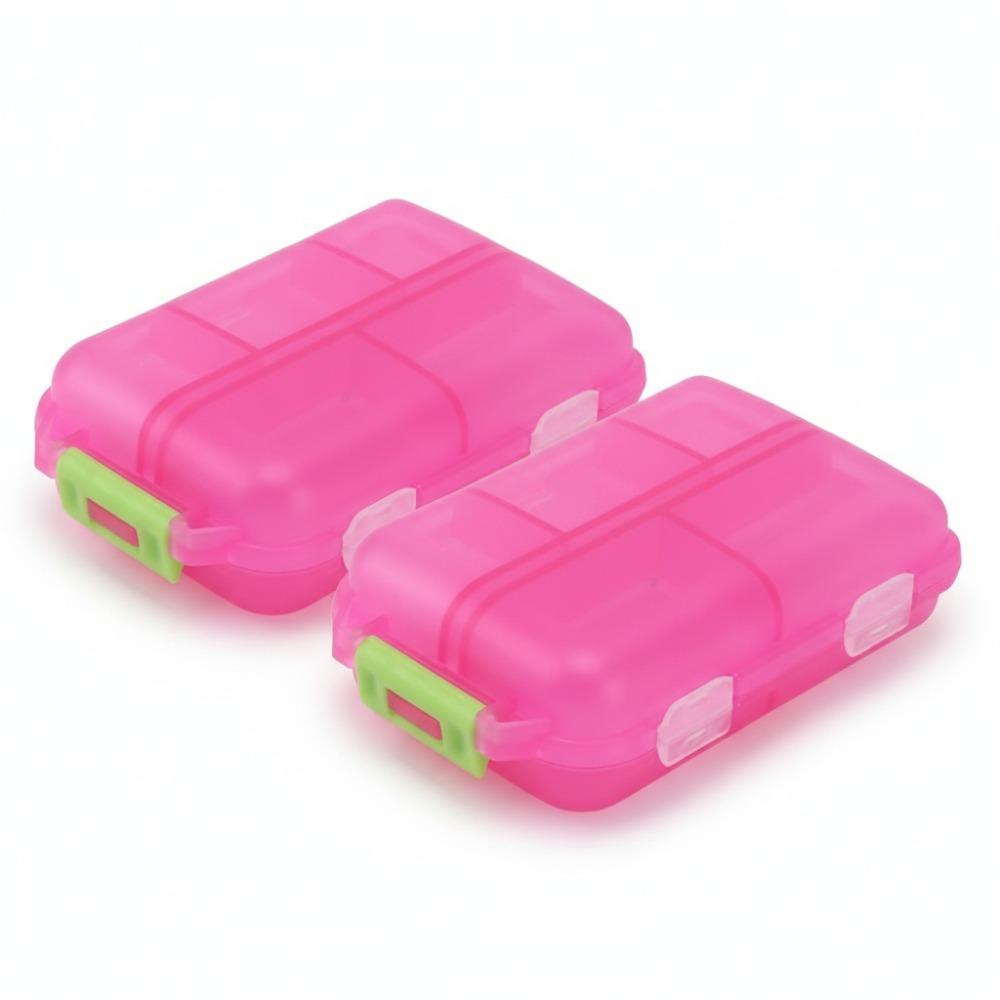 

2PCS Home Use Plastic Medicine Box Waterproof Buckle Lock Medicine Container 10 Compartments Portable Pill Organizer Travel Use