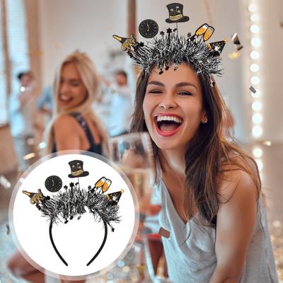 Elastic Hair Hoop Men Women New Year Theme Headband HAPPY NEW YEAR Decoration Versatile Hair Accessory