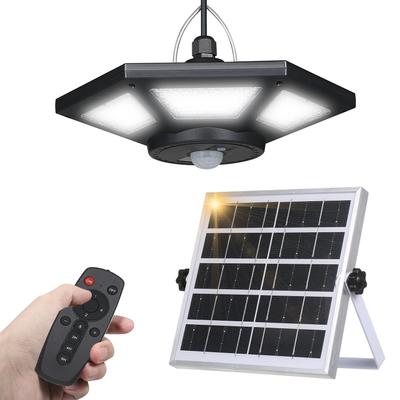 360LED-uri Lumină pentru garaj Lampă cu pandantive cu energie solară Lumină cu senzor de mișcare Suspensie impermeabilă în aer liber