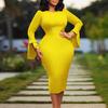 Women's Clothing Autumn New Fashion Temperament Elegant Shirt Hip-wrapped Large-size Dress