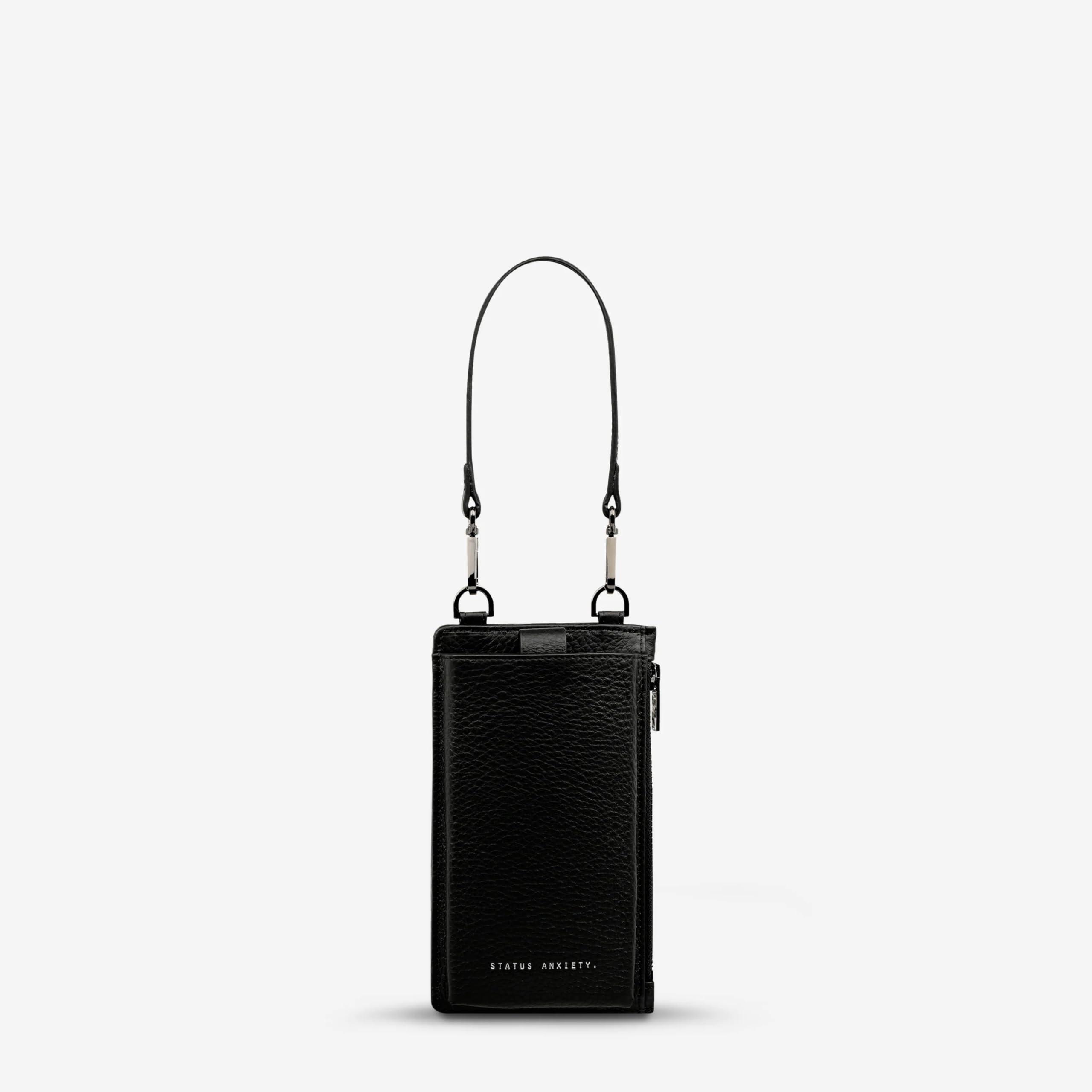 

Status Anxiety VOYAGER Mini Shoulder Bag for Women, Smartphone Bag, Crossbody Bag, Leather Bag with Strap, Cowhide Leather, Korean Style, Black
