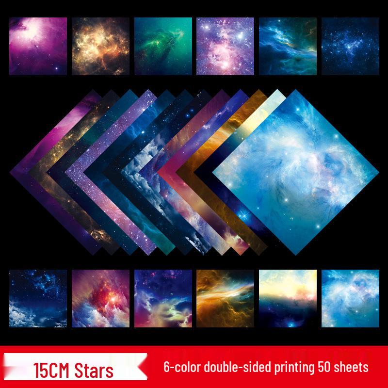 Starry Sky Origami Constellation Paper: Double-Sided Square Craft Sheets for Children's Colorful Projects