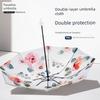 Paradise Umbrella Black Plastic Umbrella Sunny Umbrella Parasol Double Layer UV Protection Fashion Portable Folding Reinforced Sunshade
