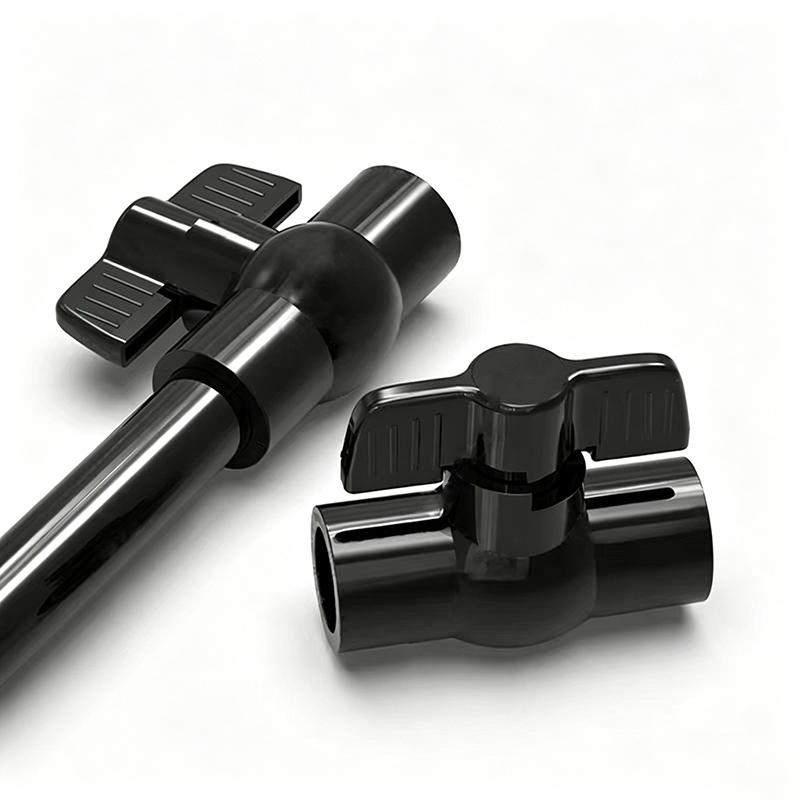 Black PVC Ball Valve Water Switch Aquarium Fish Tank Water Pipe Valve 20/25/32mm Tube Switch Water Flow Controller Accessories