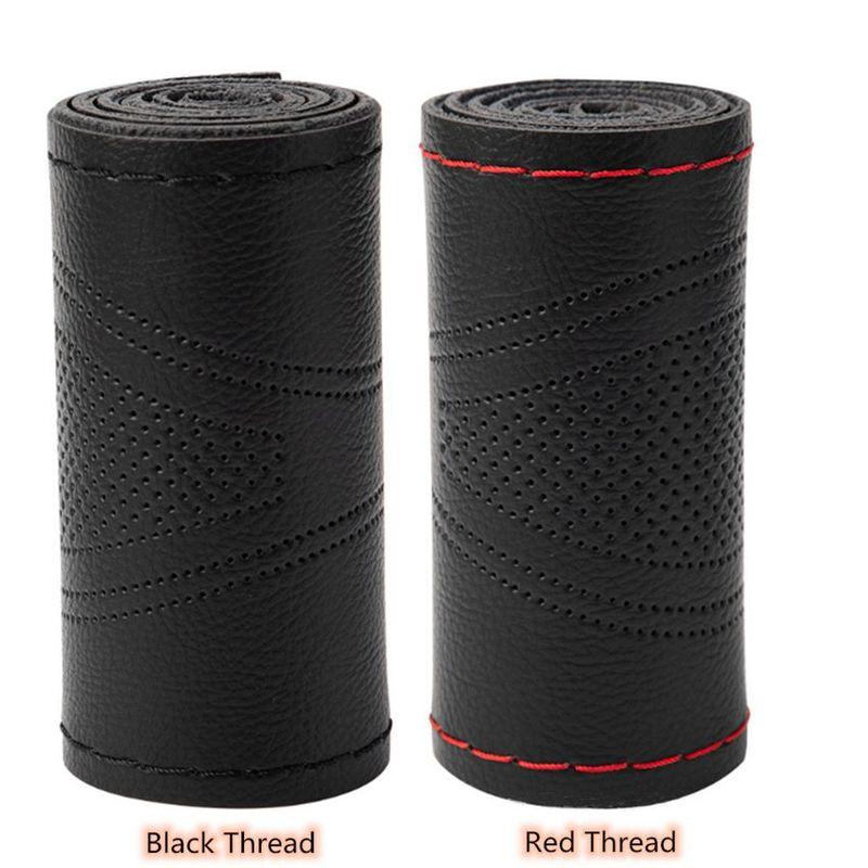 DIY Hand-sewing 38cm Car Steering Wheel Cover Fiber Leather braid Steering Wheel Cover Needle and Thread Interior Car accessorie