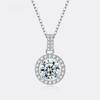 Moissanite Necklace for Women S925 Pure Silver Round Laboratory Diamond Pendant Fashionable Wedding Luxury Jewelry