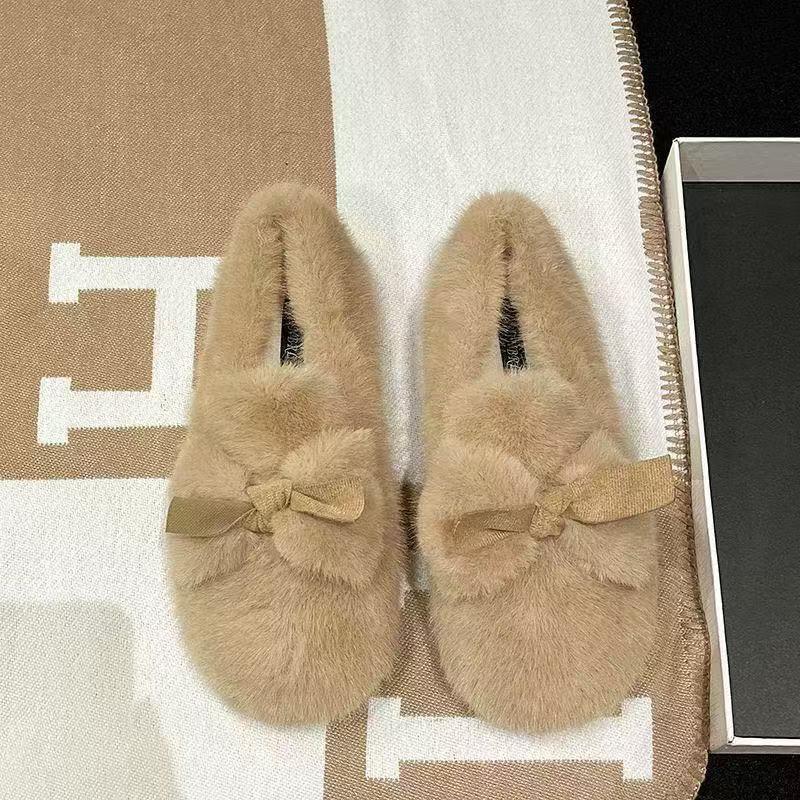Doudou Shoes Winter Plush Shoes Outer Wear Indoor New Thickened Fairy Wind Warm Cotton Ladyshoes
