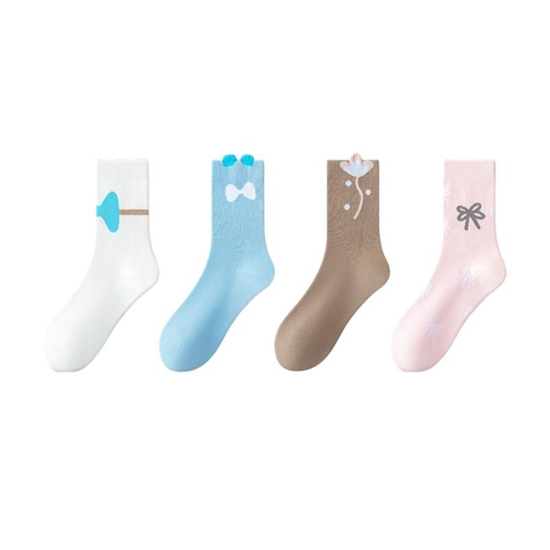 Female Spring and Autumn New Pure Cotton Deodorant Sweat Absorbing Student Tube Socks