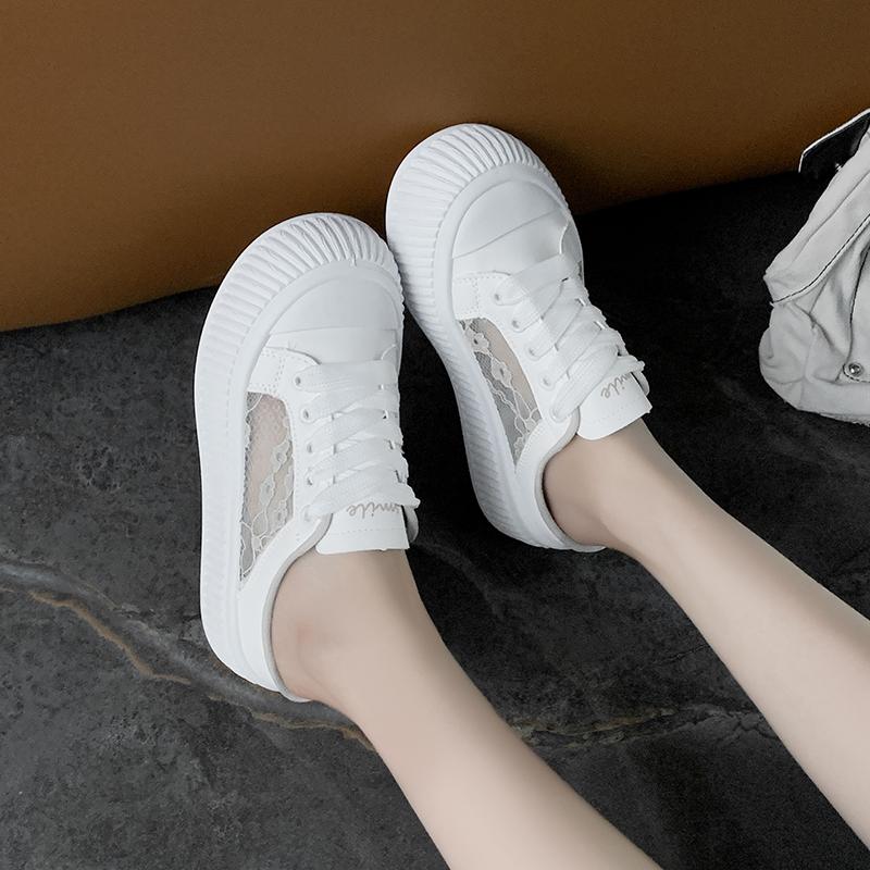 CRLAYDK Women's Slip On Mules Mesh House Slippers Ladies Comfortable Backless Slide Walking Summer Loafers Casual Flats Shoes