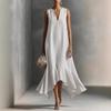 New Fashion Deep V Neck Sleeveless Slim Fit A-Line Dress