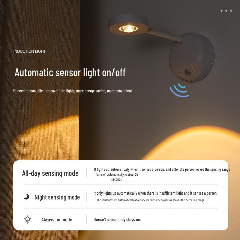 Smart LED Induction Wall Spotlight with Remote Control