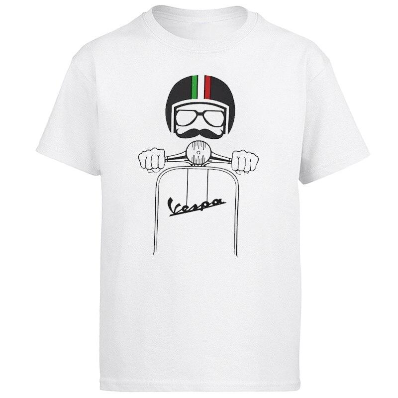 

Vespa Locomotive T-Shirt Tide Retro Ins Port Style Vespa Motorcycle Short Sleeved Clothes Clothing