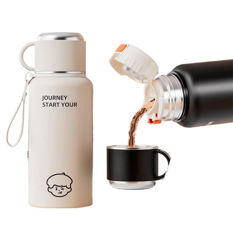LINGCHEN 600ml Portable Insulated Mug 600 мл керамического корпуса/вкладыша из нержавеющей стали