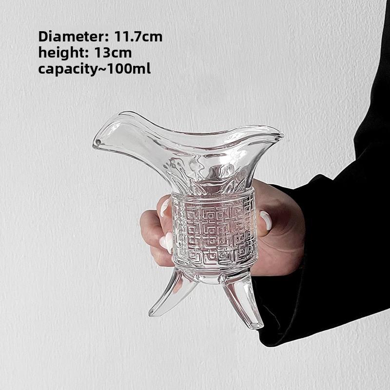 Funny Antique Qin Shi Huang Teacup Cup Jazz Cup Ancient Emperor Three-legged Cup Creative Wine Glass Glass