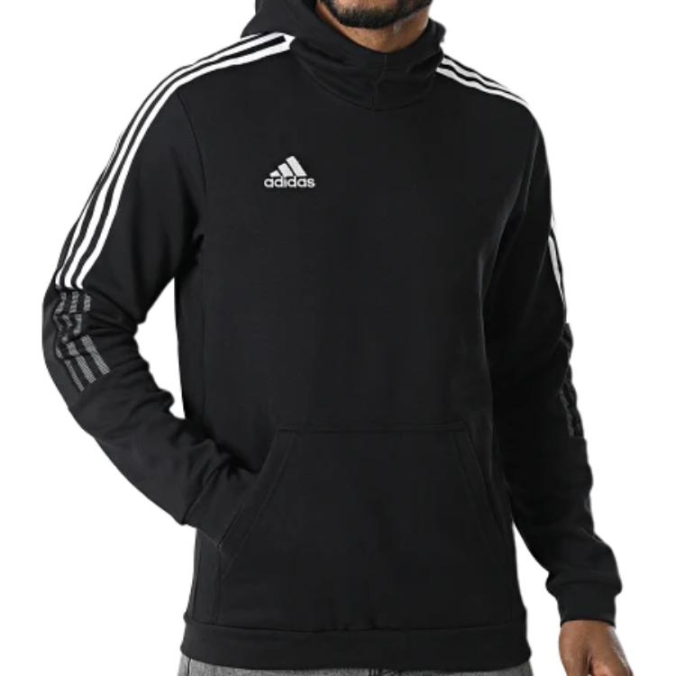 Adidas Ss23 Solid Color Logo Print Hoodie Men Hoodies Black GM7341-BLACK