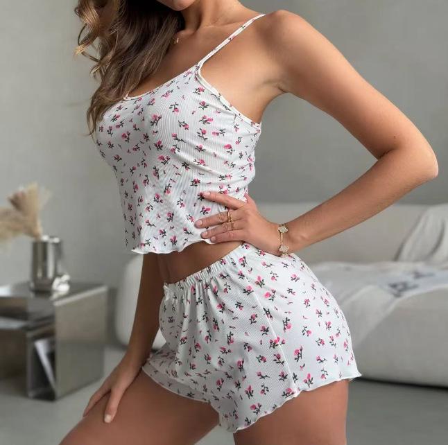 2025 Spring & Summer Women's Breathable Printed Pajama Set - New European & American Style