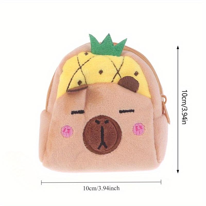 Cute Capybara Plush Wallet Cartoon Animal Coin Purse Portable Money Changer Pouch Earphone Storage Bag Birthday Gifts