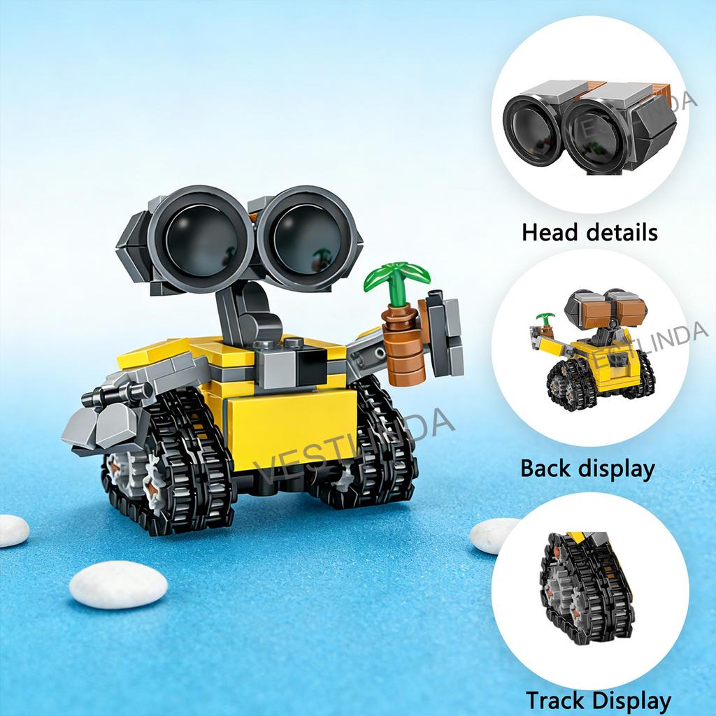 Space Mini Wall-E Robot Assembly Building Block Model Creative Stitching Ornaments Casual Handmade Toys Movie Peripheral Toy MOC STEM DIY Model Kit 3D
