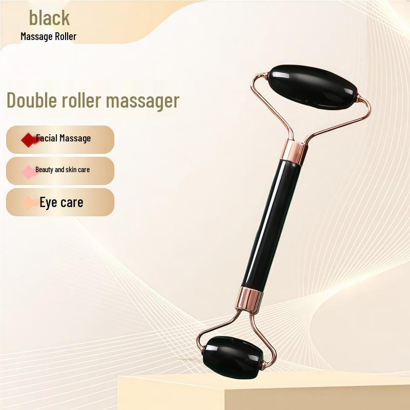 Rose Quartz Heart-Shaped Double-Headed Facial & Body Roller and Gua Sha Massage Set