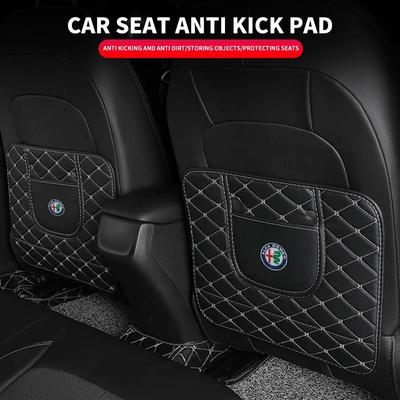 Car Seat Back Anti Kick Pad Leather Scratch Mat For 146 147 155 156 159 Stelvio Giulia Giulietta Mito GT Accessories
