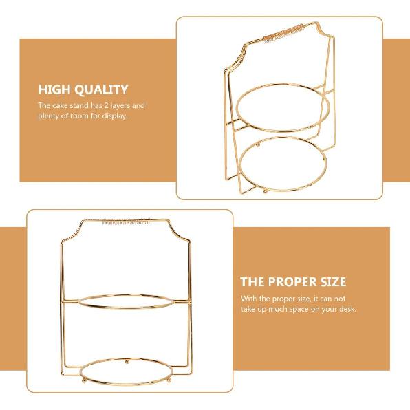 Cabilock Wedding Decor Food Server Plate Rack Double Layer Dessert Cupcake Fruit Holder Stand Round Plate Dish Display Stand for Home Shop Kitchen