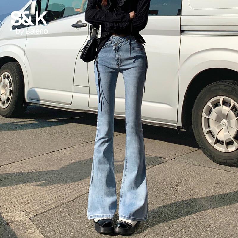 Baleno Women s S&K High-Waist Slim-Fit Flare Jeans L