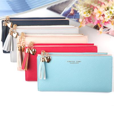 Women Long Cute Tassel Wallets Leather Tassel Women Wallets Zipper Female Purse