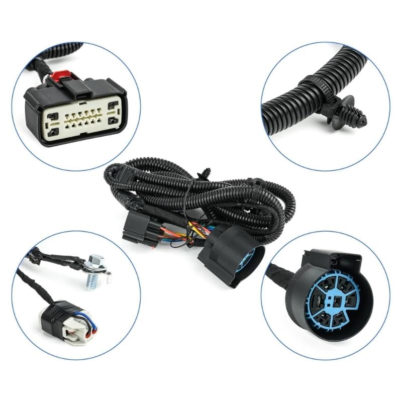 Rear Bumper Tow Connector Wiring Harness HL3Z-13A576-D HL3Z-13A576-B for 2015-2020 Replacement Hitch Wire Kit