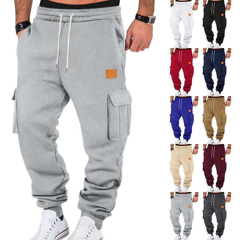 New men's autumn and winter sports and leisure trousers men's sports multi-pocket work trousers sweatpants men