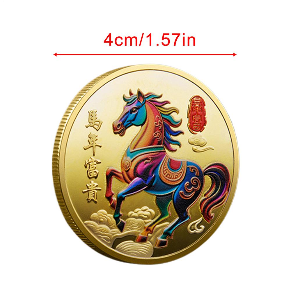 

Commemorative Coin Souvenir Crafts Win Success Horse Luck Coin For New Year Attract Prosperity & Good Fortune Home Men Women золотий