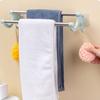 Wall Mounted Double Rod Towel Bar Stainless Steel Towel Storage Shelf Practical Towel Rack  Toilet