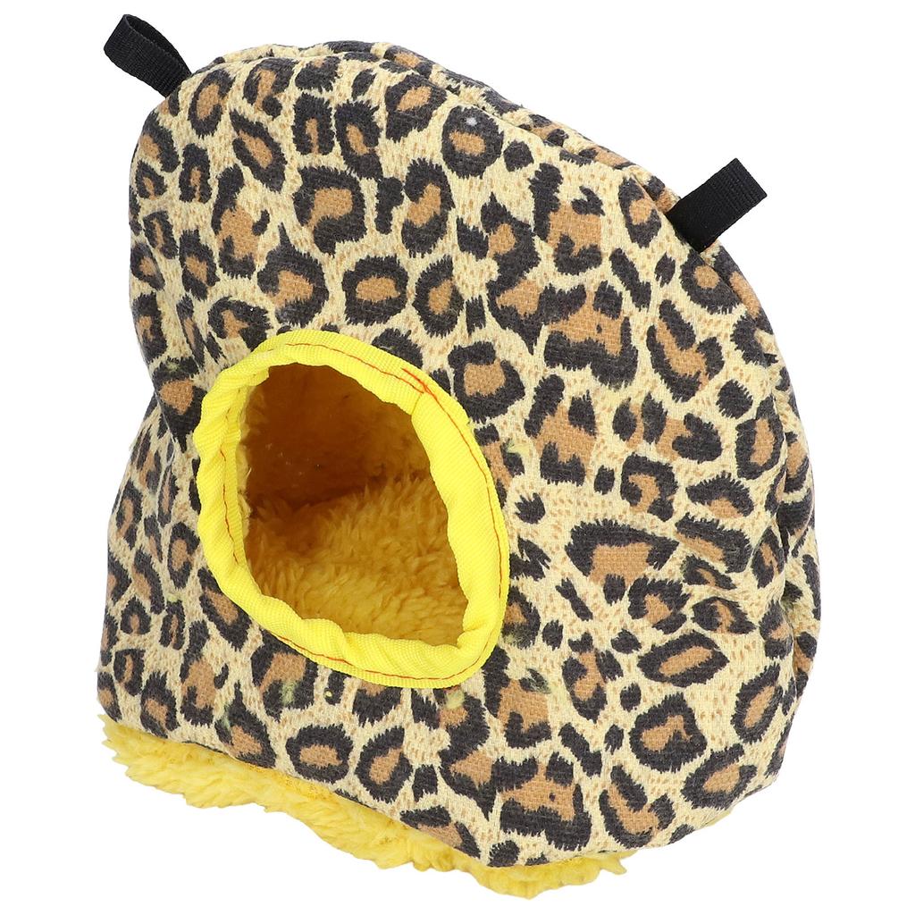 Warmes Vogelhaus Runde Form Weicher Plüsch Platzsparend Leicht zu Reinigen Sicherheit Papageienhaus Leopardenmuster