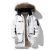 Winter Fur Collar Workwear Down Jacket Hooded Mid-length Thickened Couple Style Youth Winter