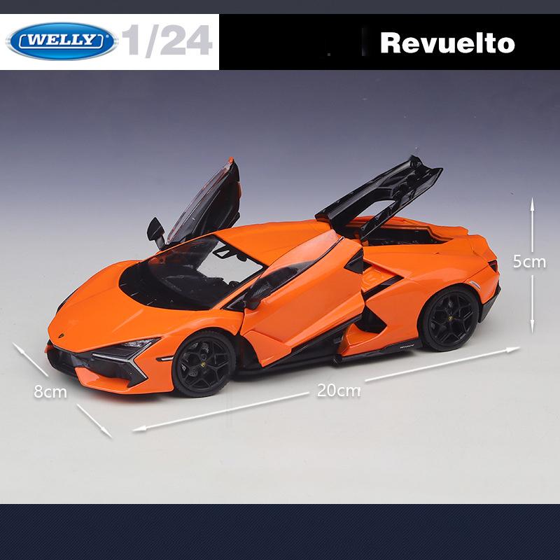 Welly 1/24 Lamborghini Revuelto Alloy Sports Car Model Diecasts Metal Racing Vehicles Car Model Simulation Collection Kids Gifts