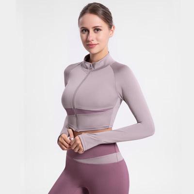 Damen Crop Sport Yoga Top mit Farbblock