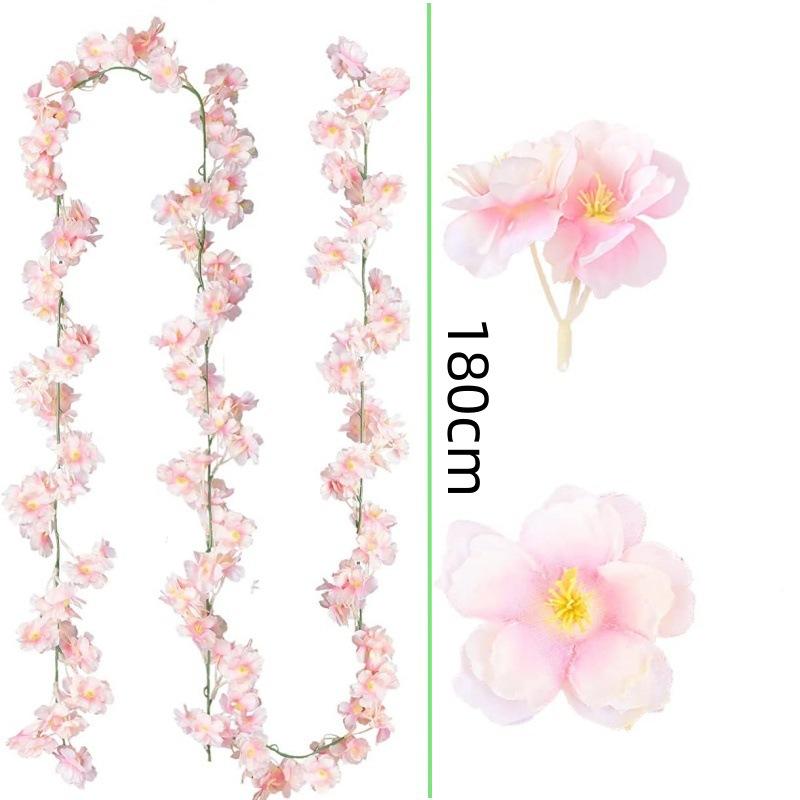 180m Artificial Sakura Wisteria Vine Realistic Fake Flower Garland for Pipe Concealment Wall Decoration Wedding Party Decor