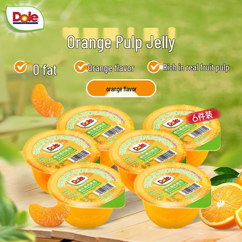 Dole 0-Fat Fruit Jelly Snack, 6 x 180g Cups