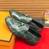Men Printing Loafers Leather Shoes Formal Business Flats Slip On Shoes Wedding Dress Prom Black Shoes Large Size